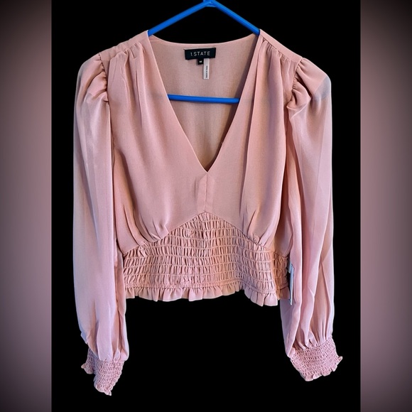 Hostess Pick 🥳☄️1. State Pink Puff Sleeve Smocked Crop Blouse SOLD! - Picture 10 of 10